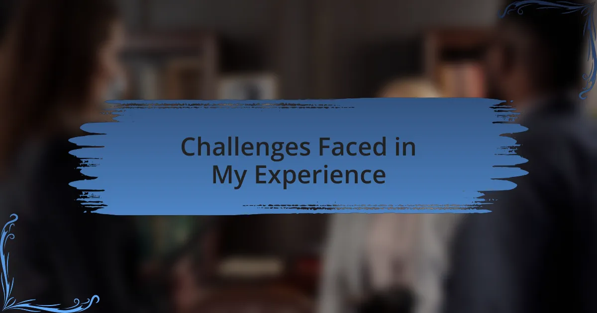 Challenges Faced in My Experience
