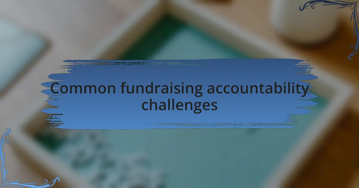 Common fundraising accountability challenges