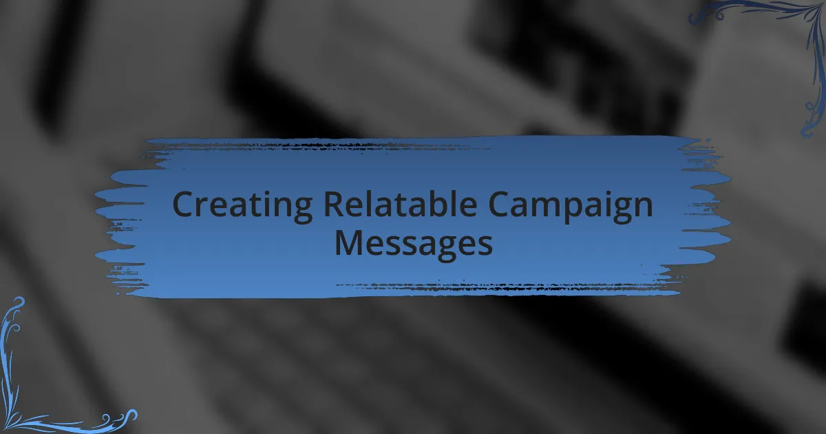 Creating Relatable Campaign Messages