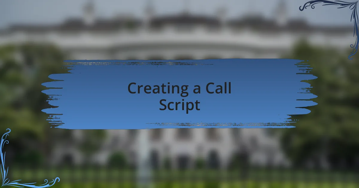 Creating a Call Script