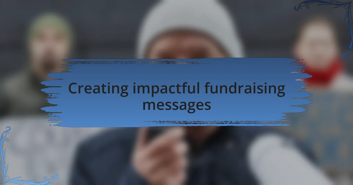 Creating impactful fundraising messages