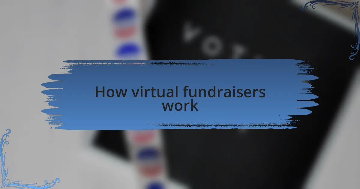 How virtual fundraisers work