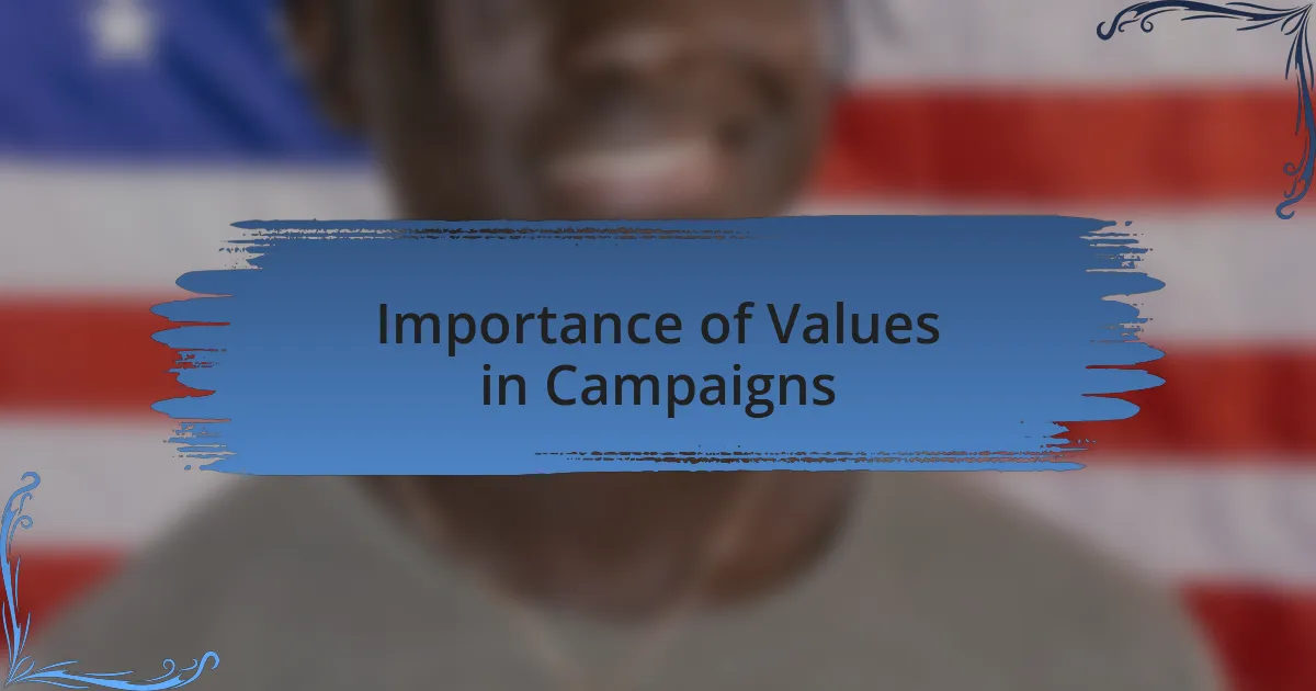 Importance of Values in Campaigns