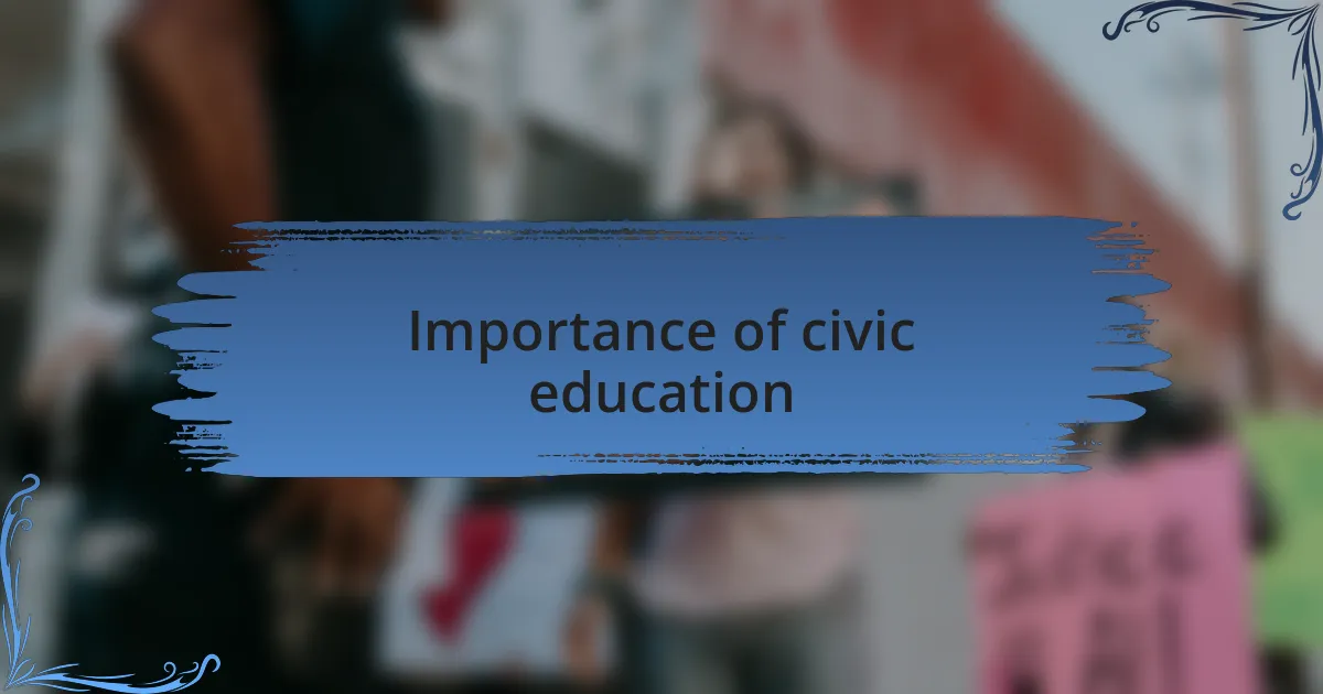 Importance of civic education