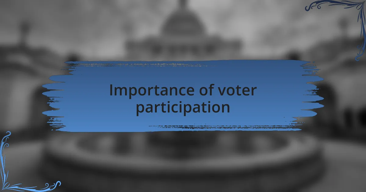 Importance of voter participation