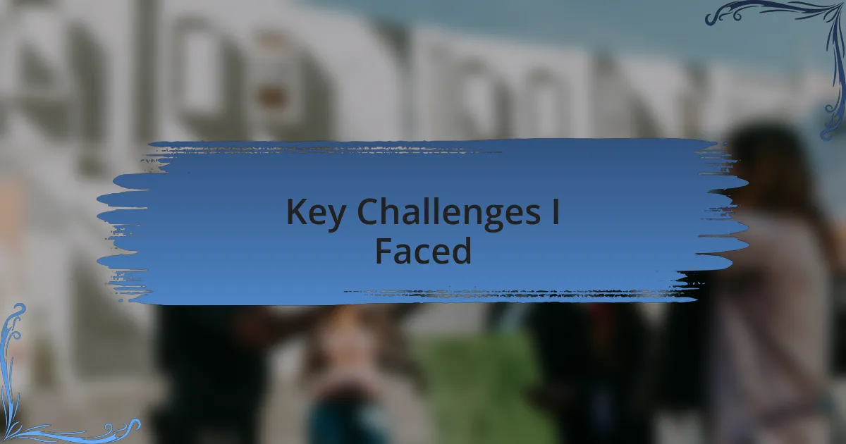Key Challenges I Faced
