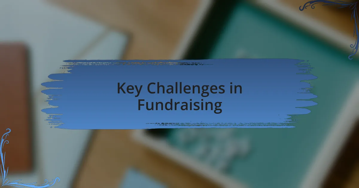Key Challenges in Fundraising