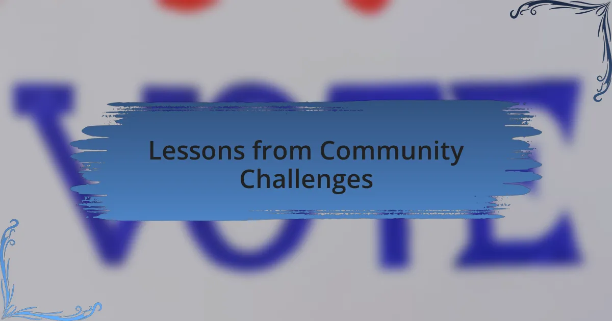 Lessons from Community Challenges