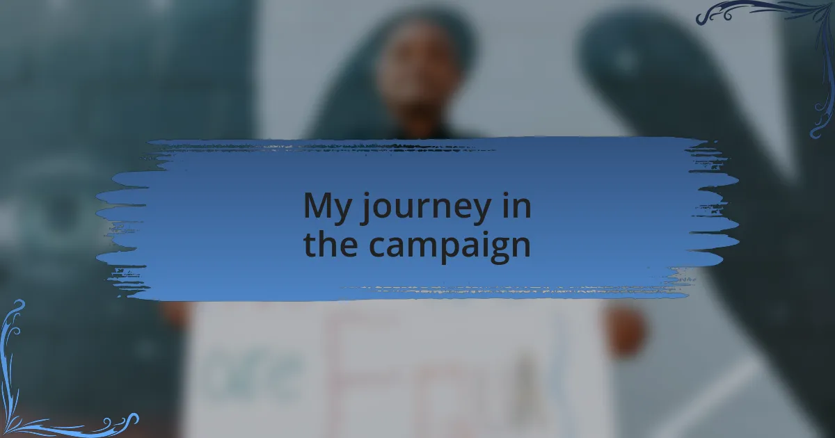 My journey in the campaign