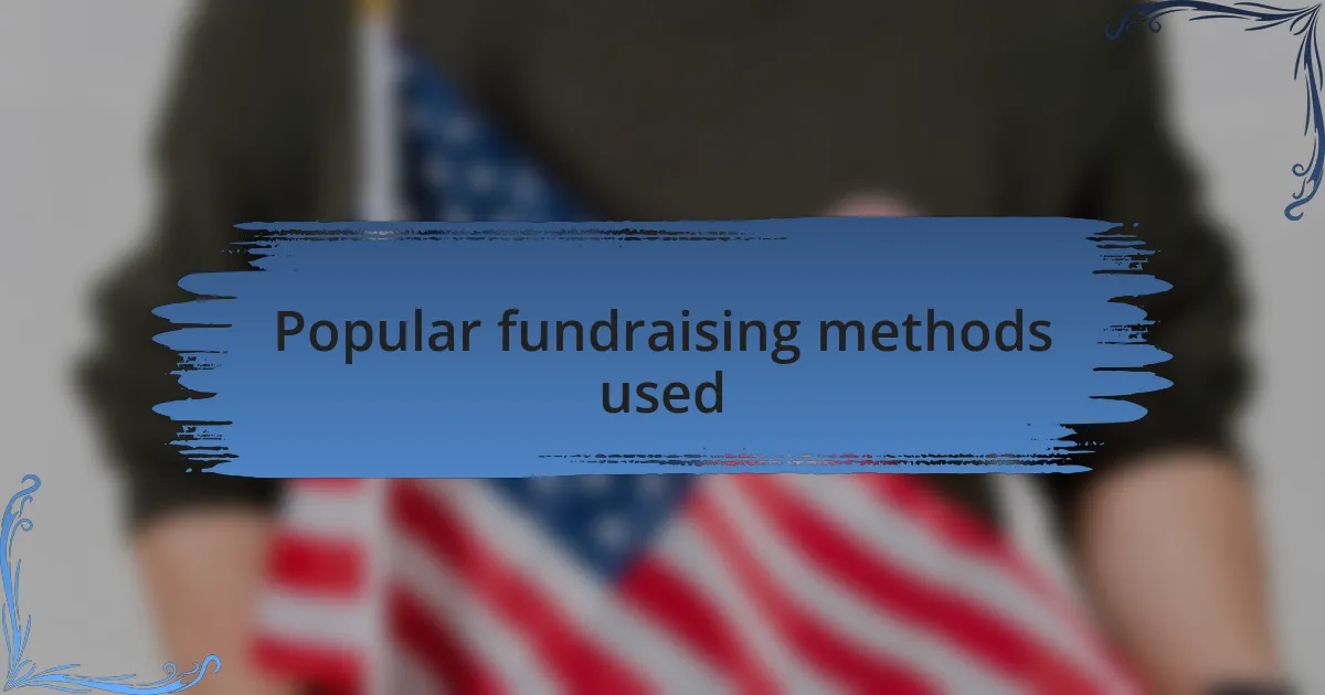 Popular fundraising methods used