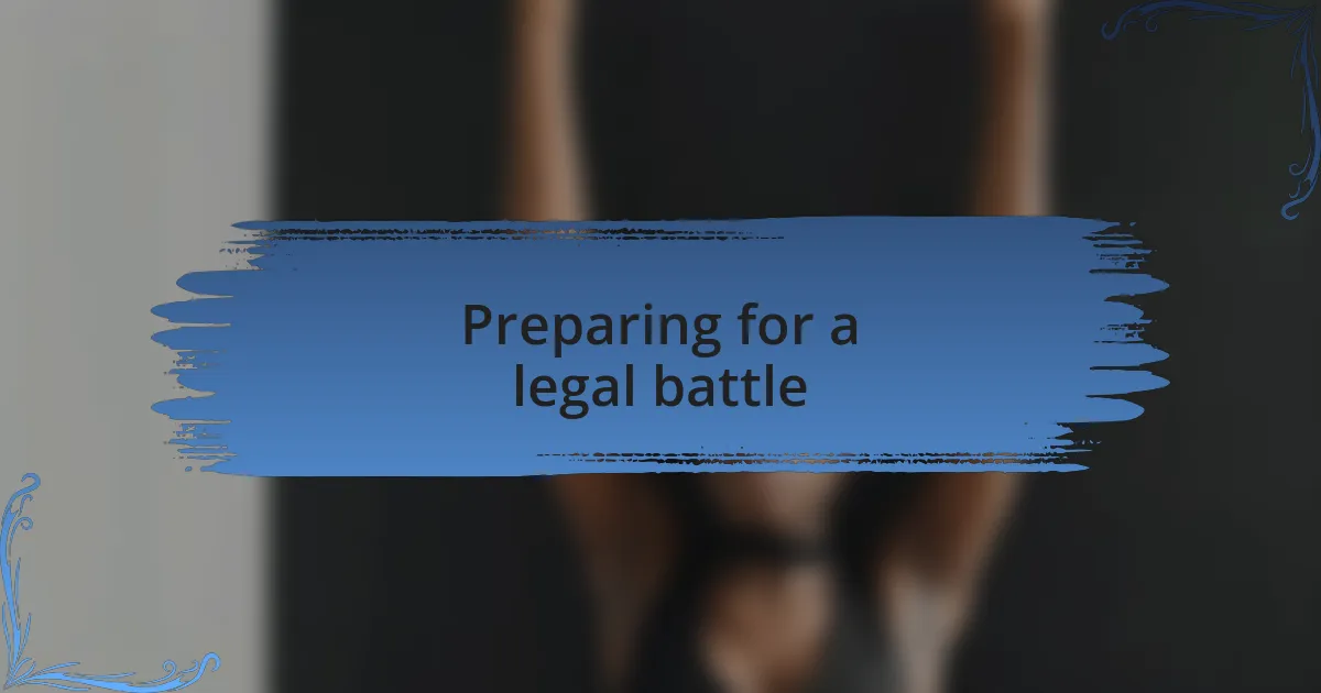 Preparing for a legal battle