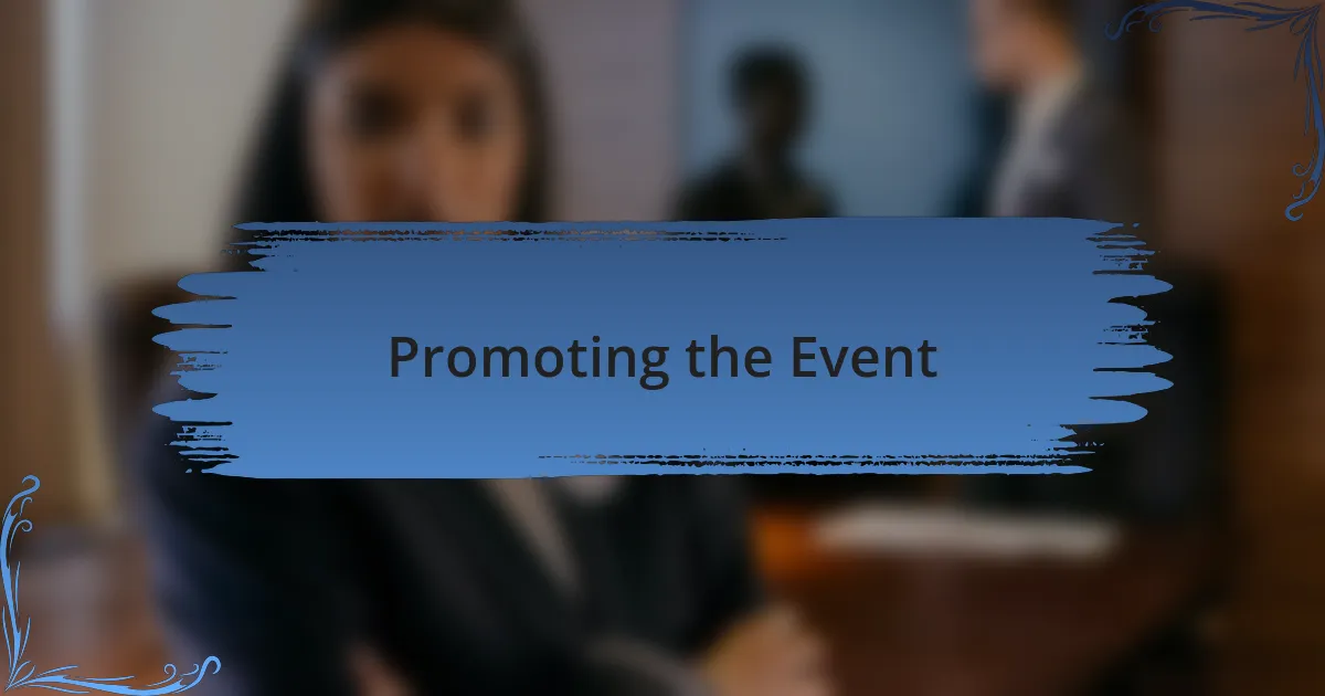 Promoting the Event