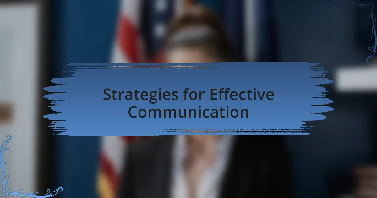 Strategies for Effective Communication