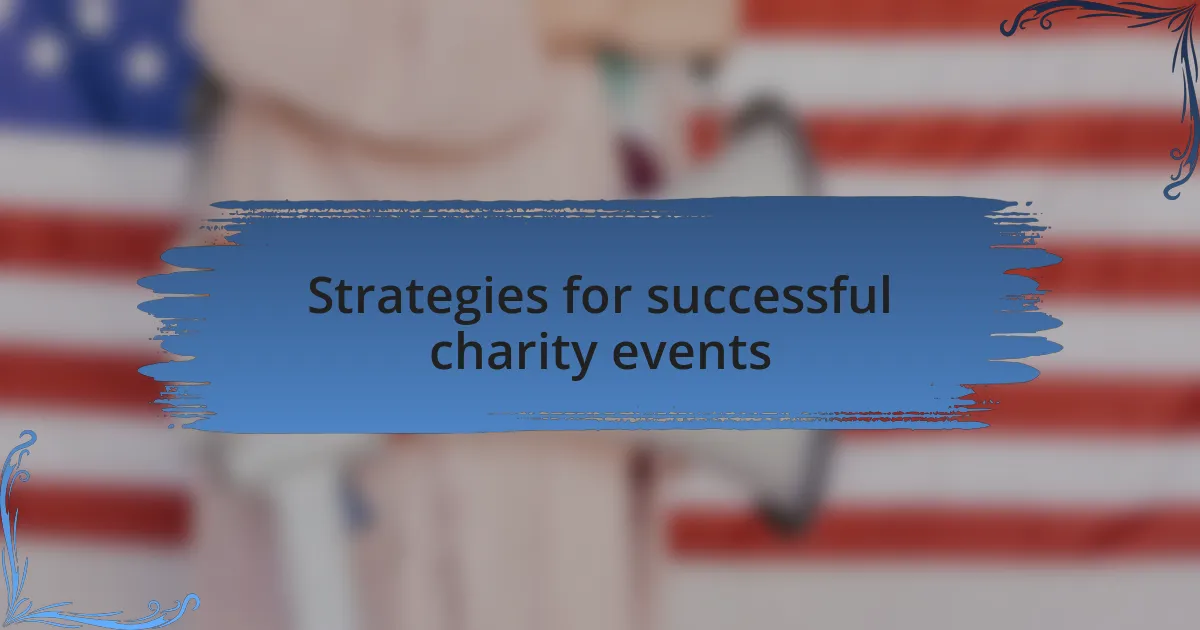 Strategies for successful charity events