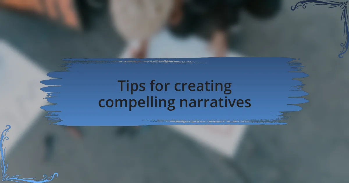 Tips for creating compelling narratives