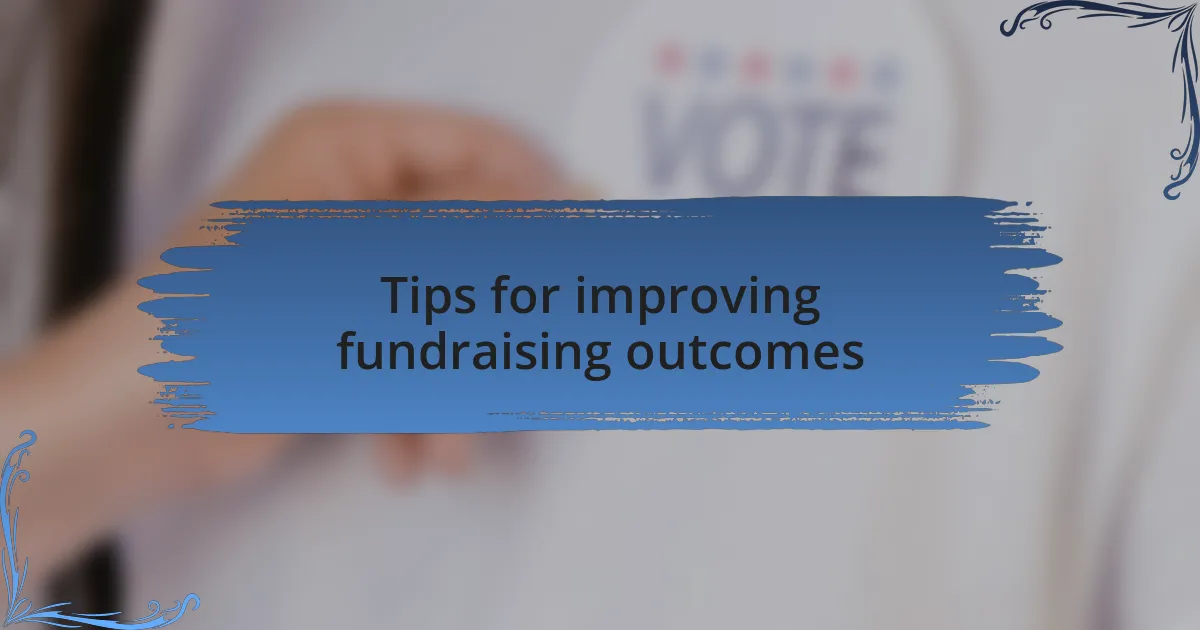 Tips for improving fundraising outcomes