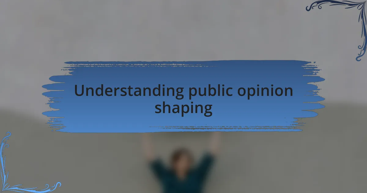 Understanding public opinion shaping