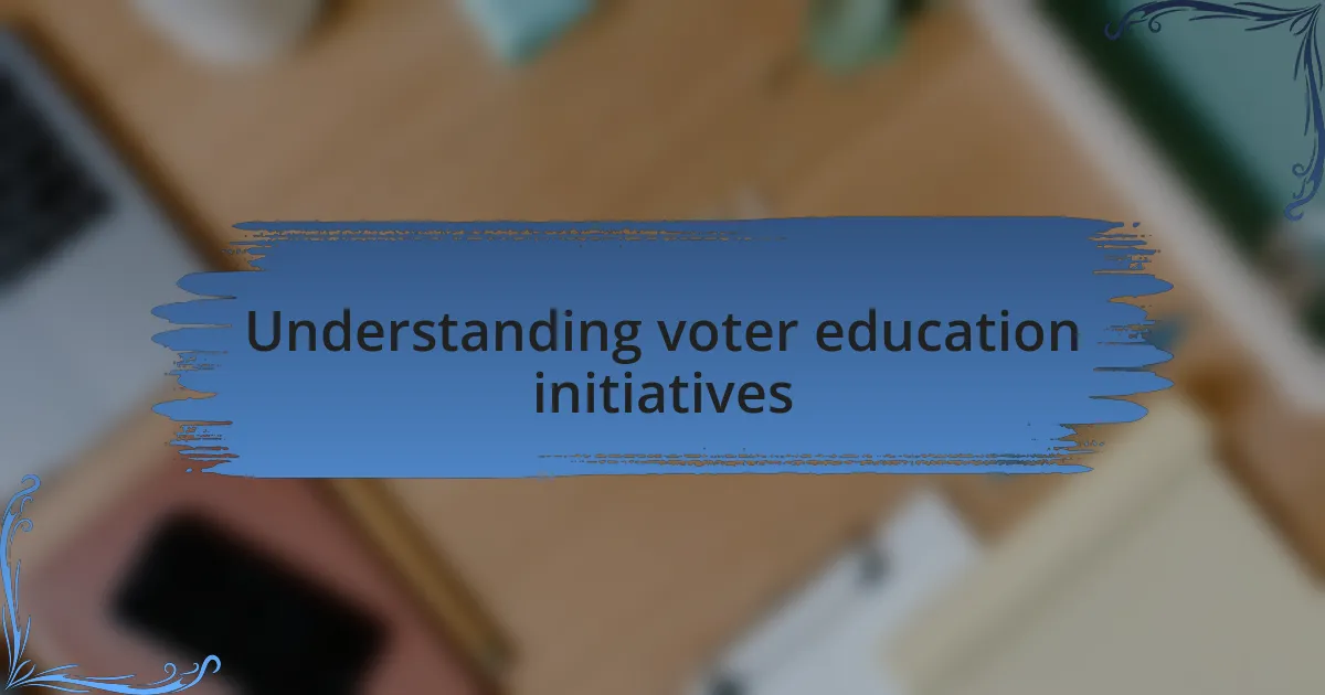 Understanding voter education initiatives
